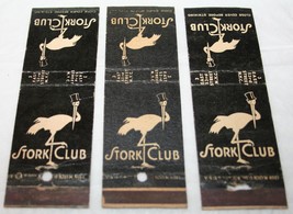3 Vintage 1940s Stork Club East 53rd St New York City Nyc Matchbook Covers - £19.45 GBP