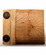 VTG Autograph Notebook Leaf Cover Bamboo Paper 4 x 5 Button Binding Unused - €12,87 EUR