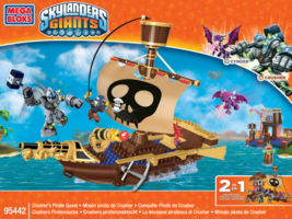 Mega Bloks Skylanders Giants 95442 Crusher&#39;s Priate Quest Ship Incomplete - £30.37 GBP