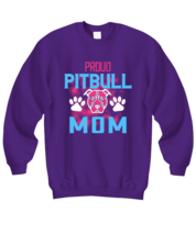 Dog Mom Sweatshirt Proud Pitbull Mom Purple-SS  - £21.07 GBP