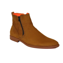 Men's TAYNO Chelsea Chukka Soft Micro Suede Zip up Boot Coupe S Camel image 2