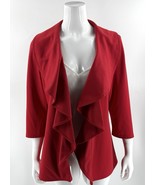 Calvin Klein Blazer Size Career Suit Jacket Womens Size 4 Red Ruffle Ope... - $83.32 CAD