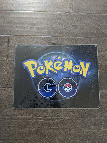 Primary image for 16" Black POKEMON GO gamer game 3d cutout retro USA STEEL plate display ad Sign