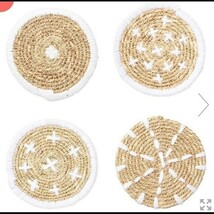 Bloomingville Woven Seagrass Drinking Coasters 4 Pack Handwoven India Ne... - $104.87 MXN