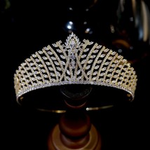 Luxury 3A CZ Zirconia Princess Engagement Headband, Tiara and Crown Wedding Hair - £99.37 GBP