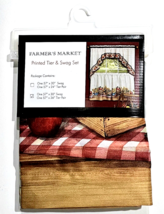 Farmer's Market Printed Tier & Swag Set 57x30 Swag 57x36in Tier Pair - $21.77