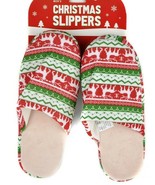Men&#39;s Slippers Size LARGE 11-12 Soft &amp; Cozy Christmas Themed Slip On Sli... - $25.20 CAD