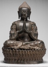 Ancien Chinois Style Assis Bronze Beaucoup Bouddha Adoration Bouddha - 8... - £8,883.34 GBP