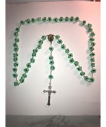 Catholic ROSARY-Light Green Rose Flower bead with St. Jude as center  &amp; ... - £12.08 GBP