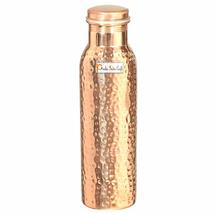 Prisha India Craft 1000ml / 33.81oz Hammered Copper Water Bottle | Joint Free, W - $14.70