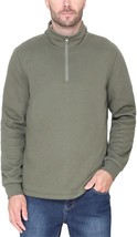 BC Clothing Men’s Bonded Fleece Lined Quarter Zip Pullover Top, GREEN, XL - £25.24 GBP