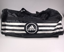 Adidas 3 Stripes Golf Medium Duffle Bag Gym Shoulder Strap Black White - $32.66