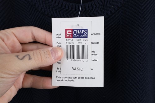 Deadstock Vintage 90s Chaps Ralph Lauren Mens Large Herringbone Knit Sweater Item image 5