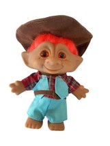 Vintage Troll Cowboy Explorer Ruber Doll Ace Novelty 5&quot; Toy - £9.50 GBP