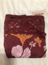 Soma Microfiber  High Leg lace  floral Panty M - $12.86