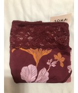 Soma Microfiber  High Leg lace  floral Panty M - £10.05 GBP