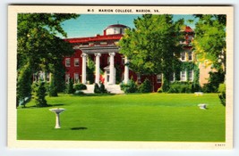 Marion College Building Virginia Postcard Linen Unused VA Unused Vintage - £7.00 GBP