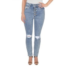 NEW We Wore What Womens Danielle Distressed High Rise Straight Leg Jeans... - £66.10 GBP