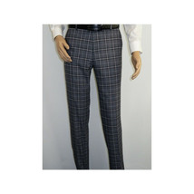Mens Suit RENOIR English Plaid Window Pane Stretch Slim Fit Comfort 293-14 Gray image 10
