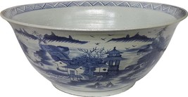 Bowl Landscape Motif Large Porcelain Handmade Hand-Crafted - £935.64 GBP