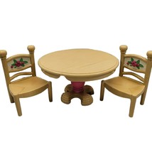 Fisher Price Briarberry Bear Dining Set Folding Table Chairs Dollhouse Vtg - £15.72 GBP