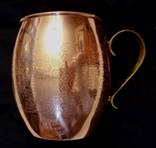 HUGE 48 oz Copper Plated Moscow Mule Mug with Brass Handle Honeycomb Pat... - $19.75