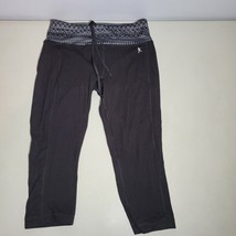 Danskin Now Womens Leggings XS Black With Pattern Top Capri Cotton Spandex Blend - £7.86 GBP