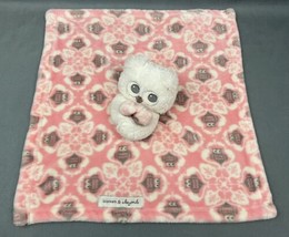 Blankets and Beyond Owl Baby Lovey Soft Security Blanket Pink White - £11.83 GBP