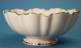 Lenox Symphony Footed Bon Bon Bowl 6-1/8 Candy Dish Giftware Ivory Platinum Trim - £7.19 GBP