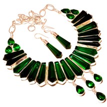 Chrome Diopside Gemstone Handmade Fashion Ethnic Necklace Jewelry 18&quot; SA 3699 - £29.22 GBP