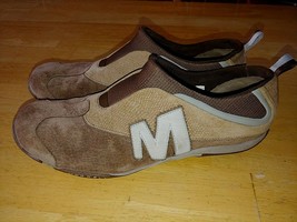 MERRELL LADIES BROWN SLIP-ON SUEDE-LEATHER SHOES-&quot;PALOMA HARVEST&quot;-10-WOR... - £14.93 GBP