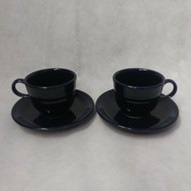 Fiestaware Tea Cup and Saucer Set of 2 Cobalt Blue Fiesta - £21.08 GBP