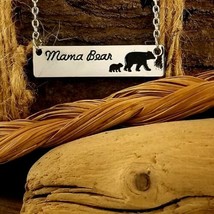 Mama Bear Necklace Fashion Jewelry Pendant Chain Silver image 2