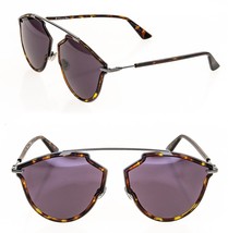 Christian Dior So Real Rise Ruthenium Brown Havana Aviator Sunglasses Sorealrise - £267.65 GBP