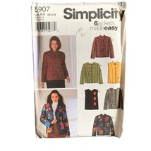 Simplicity 5907 Misses Sewing Pattern for 6 Stylish Jackets Sz 6-24 - uncut - £9.97 GBP