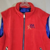 Blue Skys Vest Adult XL 48 Full Zip Pockets Fleece Red USA Skating Team - £18.35 GBP