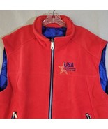 Blue Skys Vest Adult XL 48 Full Zip Pockets Fleece Red USA Skating Team - £18.24 GBP