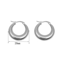 Silver Color Chunky Hoop Earrings for Women Men Punk Geometric Earrings Fine Jew - £9.43 GBP