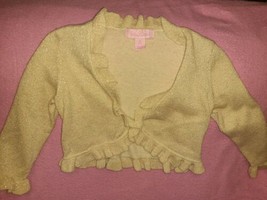 Lilly Pulitzer Gold Sparkly Baby Girl Sweater Sz Xs 2-3 Years  - £19.45 GBP