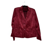 Counterparts Corduroy Button Front Jacket Blazer Button Front Long Sleeve Red Wo - £15.12 GBP