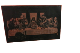The Last Supper Resin Wood Framed Picture Wall Hanging Gold Border 19&quot;L ... - £38.77 GBP