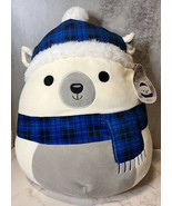 Squishmallows Christmas 2021 BROOKE the Polar Bear w Scarf 16&quot; Plush- NWT - £30.81 GBP
