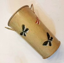 Dragonfly Moth Metal Bucket Planter USA Made Farmhouse Tin Vase Rustic C... - £15.79 GBP