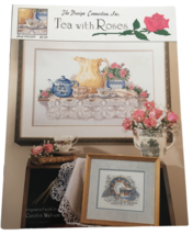 The Design Connection Cross Stitch Pattern Leaflet Tea with Roses Teapot... - $19.99
