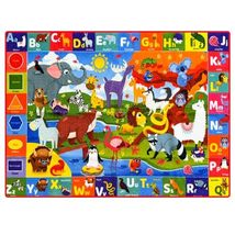QUOKKA Small Classroom Rug for Kids - 59x39 ABC Rugs for Playroom - Alphabet Lea - £24.92 GBP