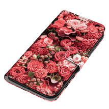 Anymob iPhone Case Fashion Magnetic Flip Red Flowers Painting Leather Cover - £21.84 GBP