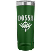 Donna v01-22oz Insulated Skinny Tumbler Personalized Name - Green - £26.37 GBP