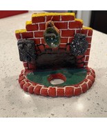 Colorful dollhouse Brick fireplace with pots - $14.03