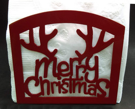 Merry Christmas Antlers Metal Napkin Letter Holder - $35.00