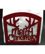 Merry Christmas Antlers Metal Napkin Letter Holder - $35.00